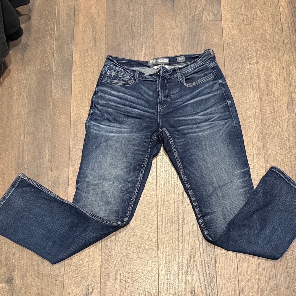 BKE Carter Bootleg Dark Blue Jeans